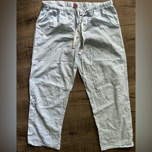 Women Light Blue Striped Pants